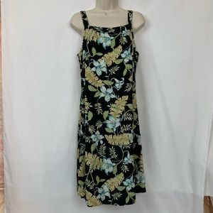 Coldwater Creek Silk Sleeveless Floral Dress Size 12 Side Zip Knee Length